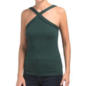 Botanique Emerald green strappy tank top size Medium